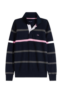 Eden Park Navy Striped Rugby Top Marine