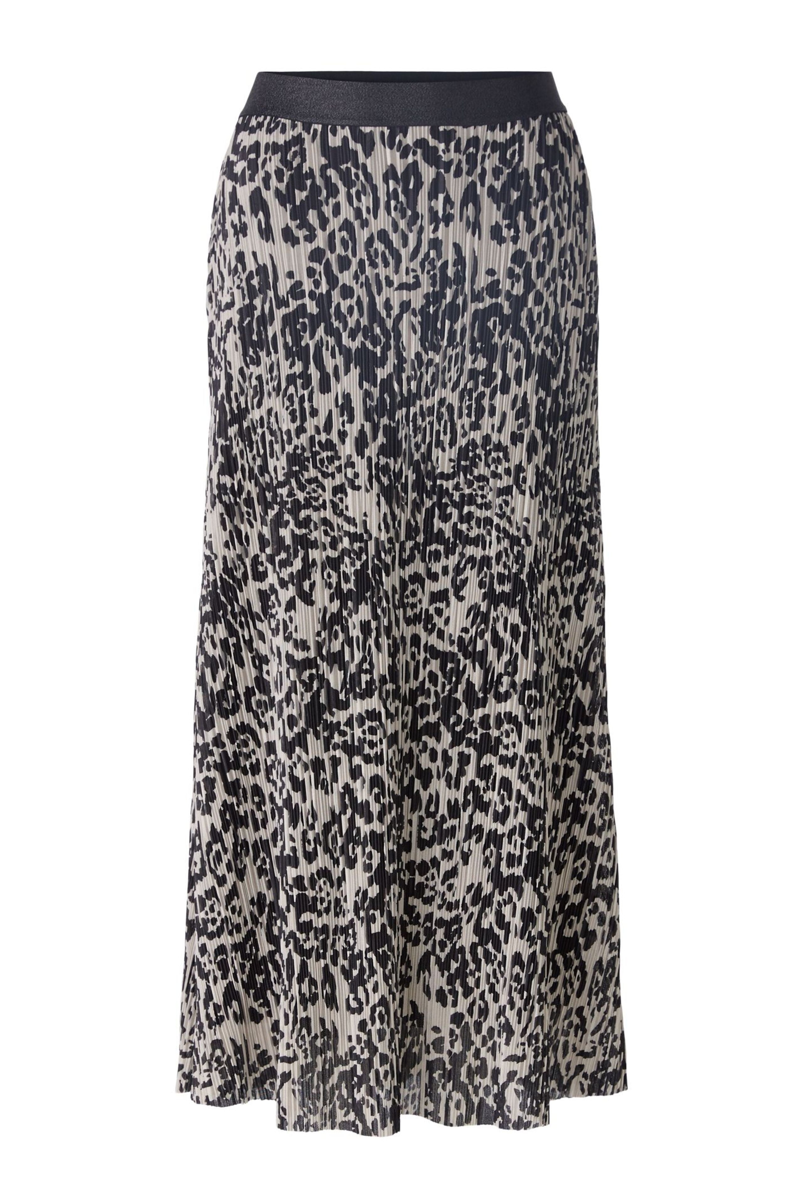 Oui Animal Print Midi Skirt -STONE