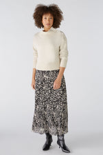 Load image into Gallery viewer, Oui Animal Print Midi Skirt -STONE
