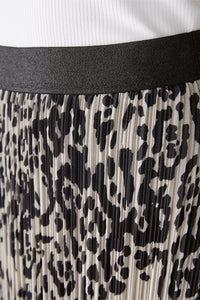 Oui Animal Print Midi Skirt -STONE