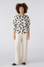 Load image into Gallery viewer, Oui Animal Print Jumper -BLACK
