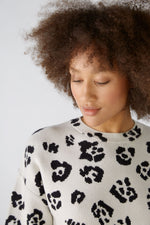 Load image into Gallery viewer, Oui Animal Print Jumper -BLACK
