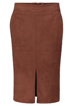 Load image into Gallery viewer, Betty Barclay Faux Suede Skirt -BRANDY
