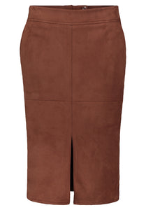 Betty Barclay Faux Suede Skirt -BRANDY