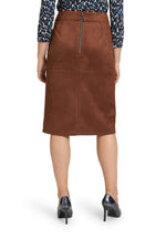 Load image into Gallery viewer, Betty Barclay Faux Suede Skirt -BRANDY
