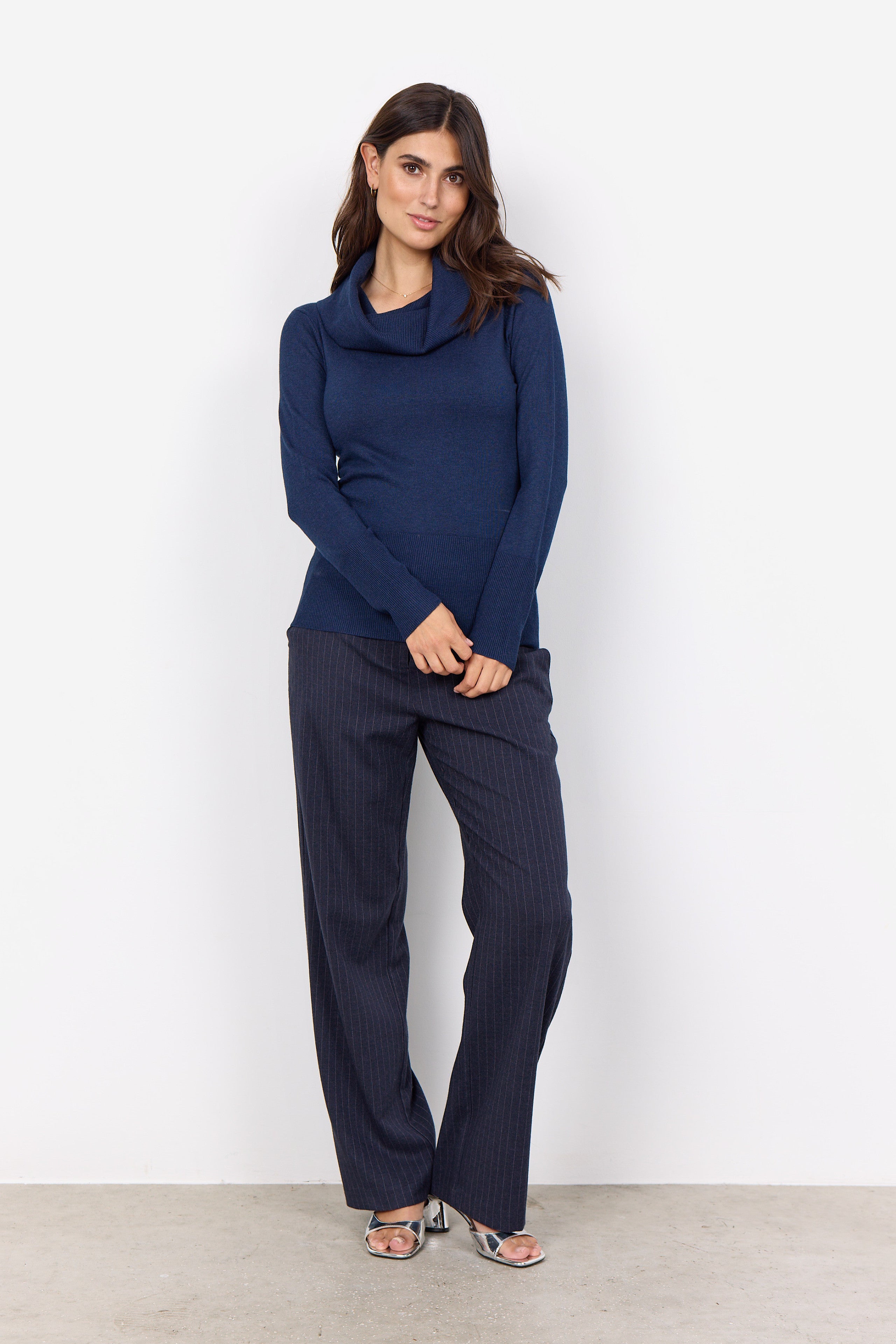 Soya Concept Loose Turtleneck Jumper -BLUE