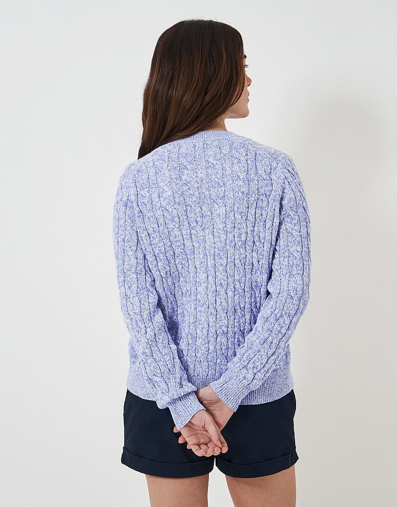 Crew Pretwist Cable Cardigan -BLUE