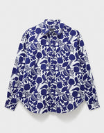 Load image into Gallery viewer, Crew Floral Linen Shirt -BLUE
