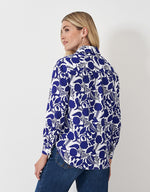 Load image into Gallery viewer, Crew Floral Linen Shirt -BLUE
