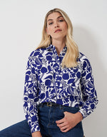 Load image into Gallery viewer, Crew Floral Linen Shirt -BLUE
