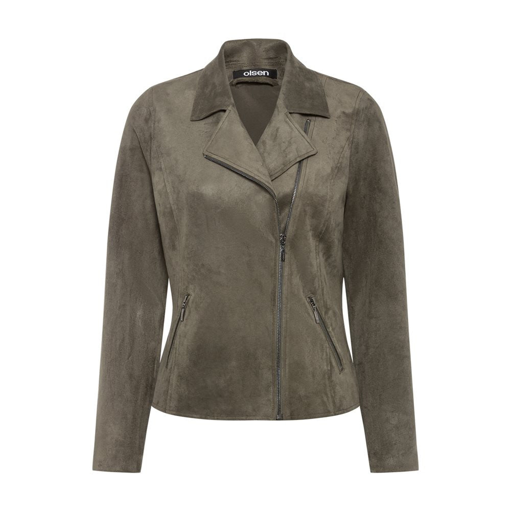 Olsen Biker Style Jacket -GREEN