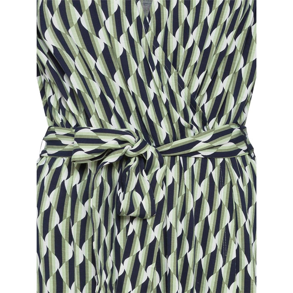 Olsen Printed Wrap Dress -GREEN