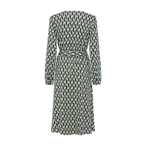 Olsen Printed Wrap Dress -GREEN