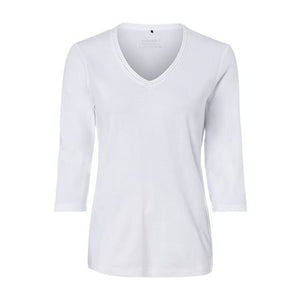 Olsen V-neck Top -WHITE