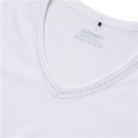 Olsen V-neck Top -WHITE