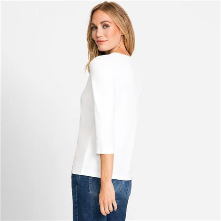 Olsen V-neck Top -WHITE