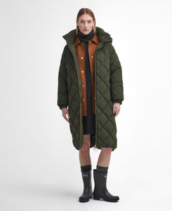 Barbour Kirkton Longline Puffer-OLIVE