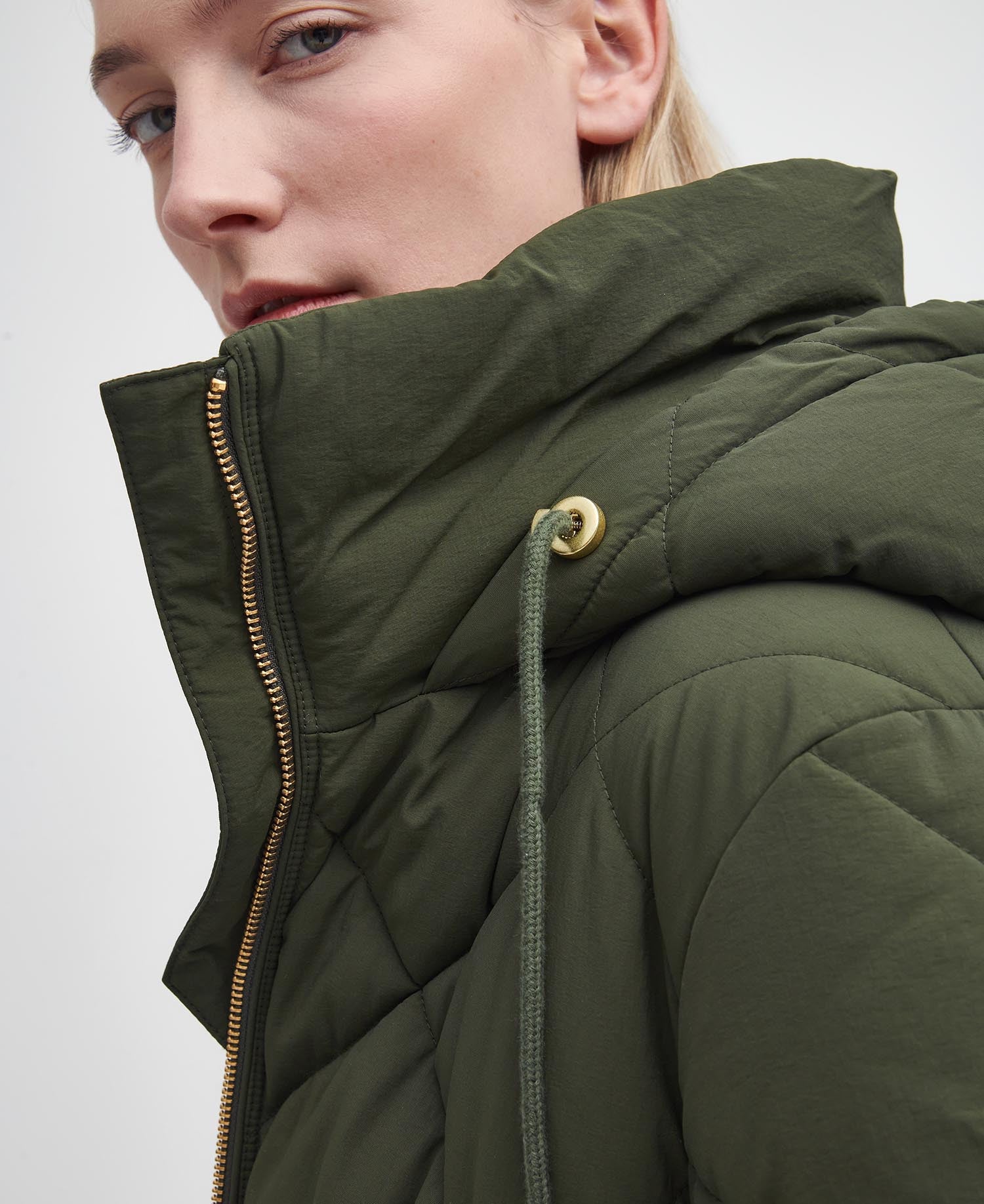 Barbour Kirkton Longline Puffer-OLIVE