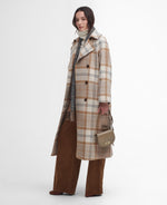 Load image into Gallery viewer, Barbour Claudette Tartan Wool Coat -OFF WHITE
