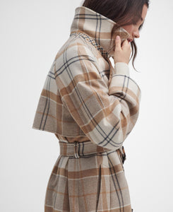 Barbour Claudette Tartan Wool Coat -OFF WHITE