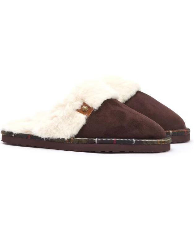 Barbour Claudia Mule Slippers-BROWN