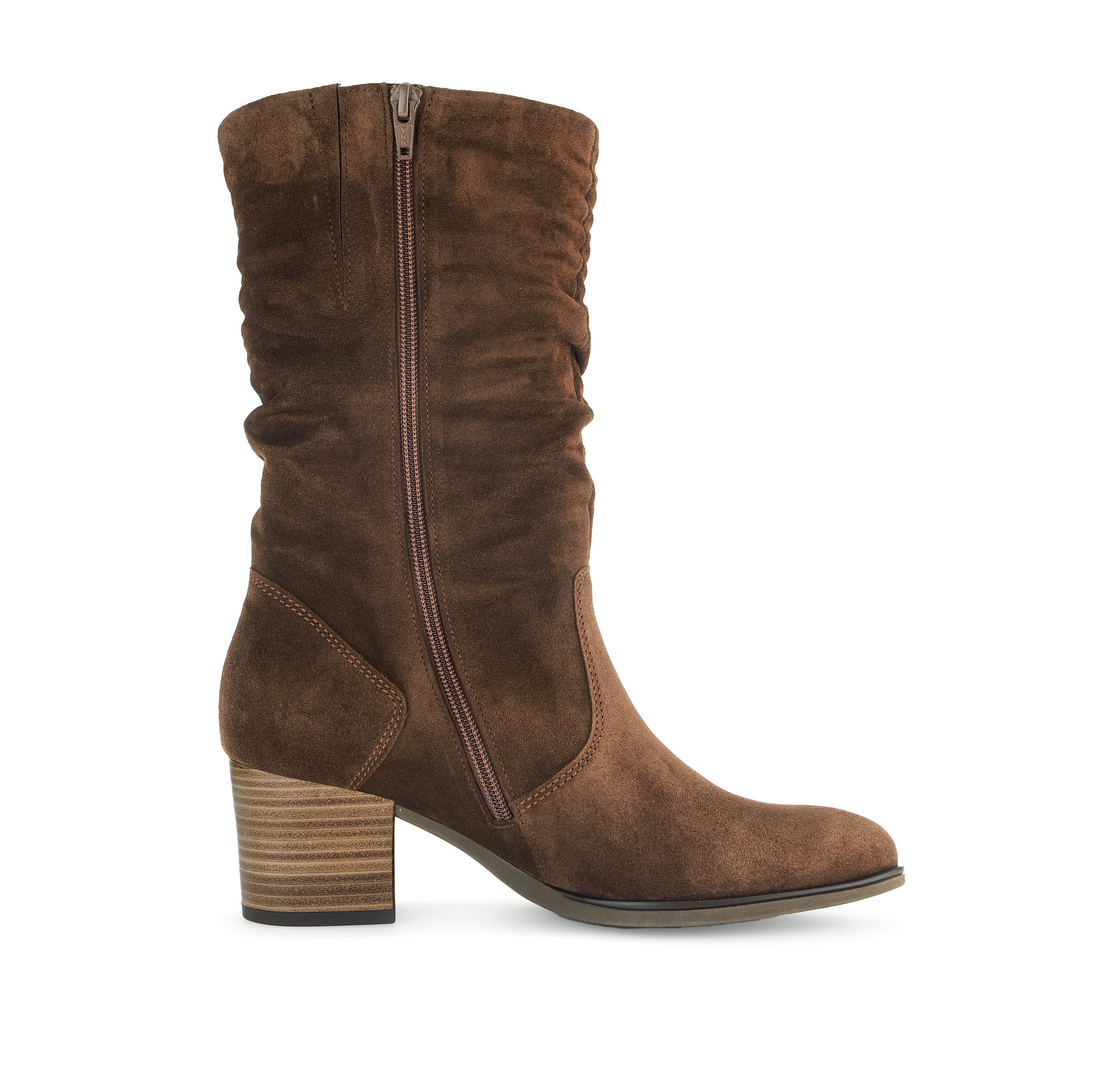 Gabor Ruched Mid Calf Boot -WHISKEY