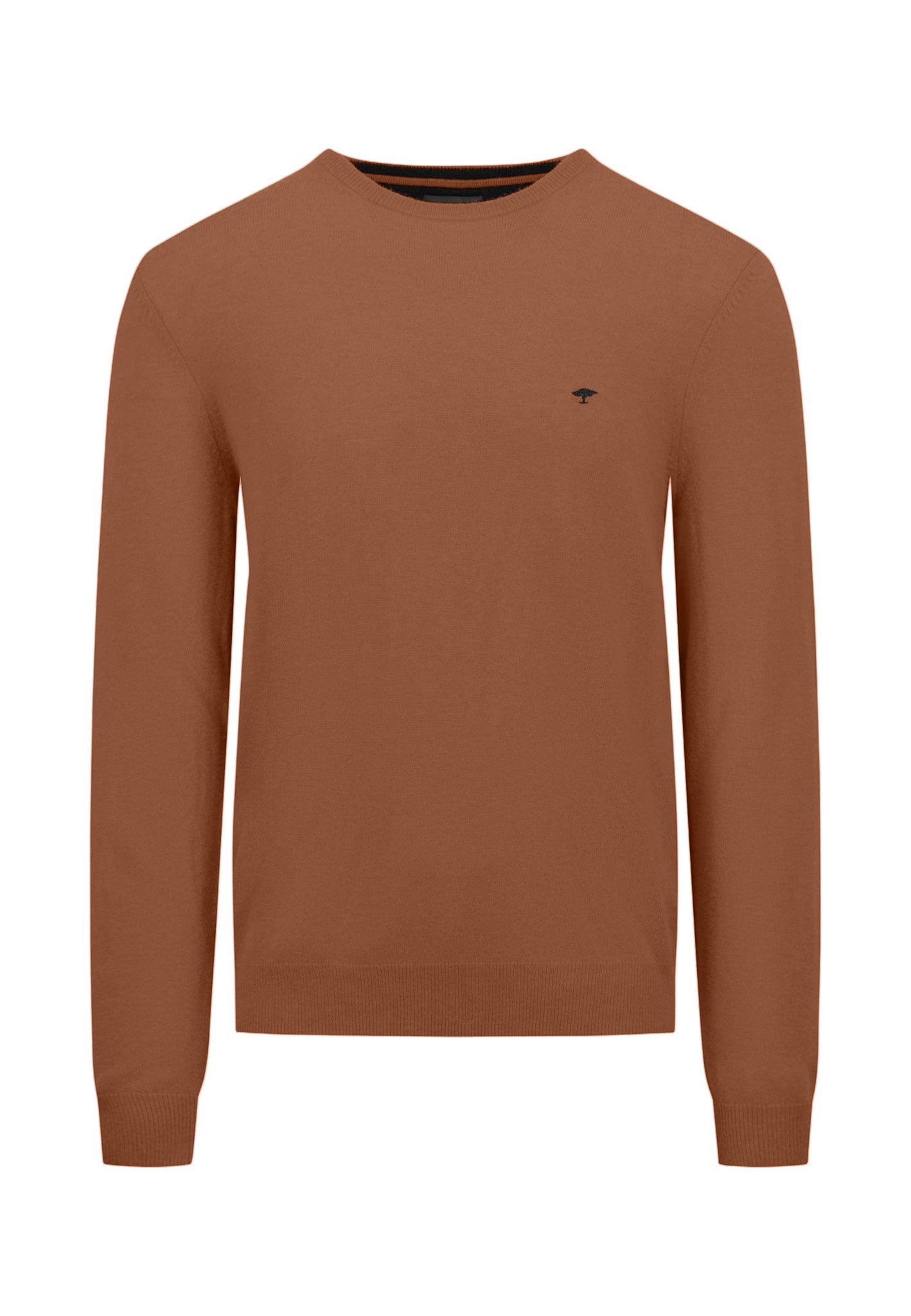 Fynch Hatton Cashmere and Wool Sweater Crew Neck Hazelnut