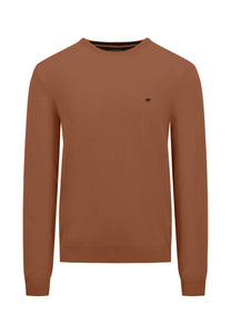 Fynch Hatton Cashmere and Wool Sweater Crew Neck Hazelnut