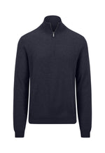 Load image into Gallery viewer, Fynch Hatton Merino Cashmere Half Zip Sweater Navy
