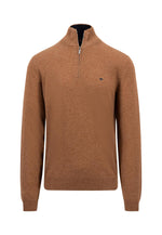 Load image into Gallery viewer, Fynch Hatton Merino Cashmere Half Zip Sweater Hazelnut
