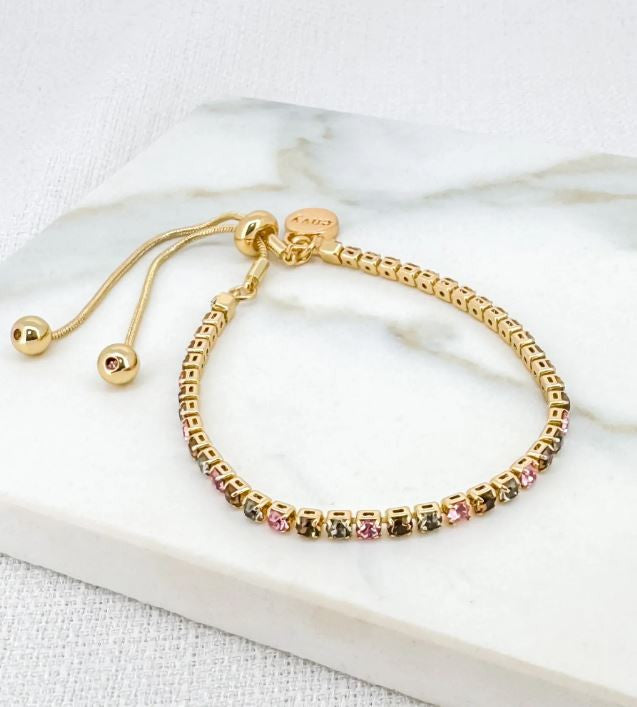 Envy Multicoloured Gem Bracelet Gold