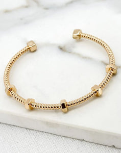 Envy Thin Textured Bangle Gold