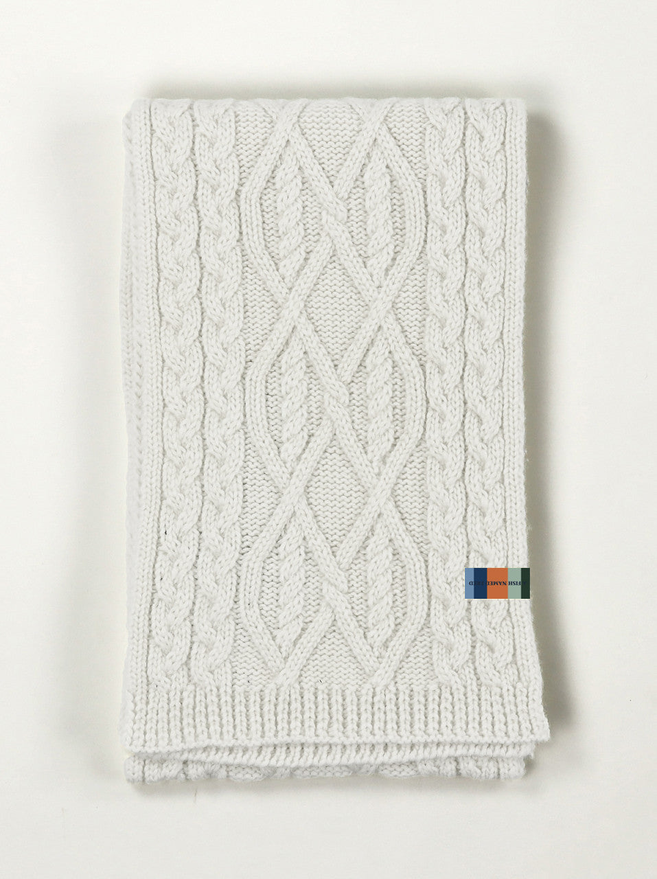 A Fish Named Fred Cable Knit Scarf Off White