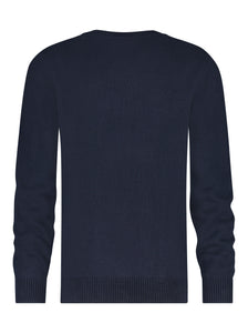 A Fish Named Fred Classic Cable Knit Sweater Navy