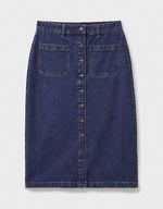 Load image into Gallery viewer, Crew Clothing Denim Midi Skirt -DENIM
