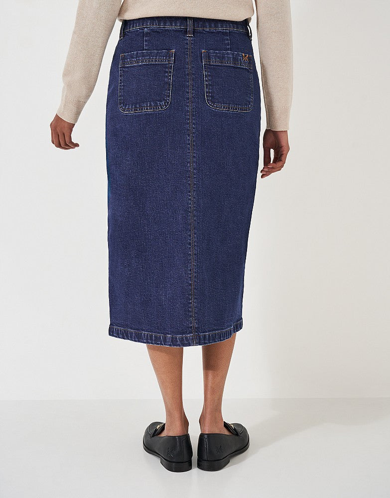 Crew Clothing Denim Midi Skirt -DENIM