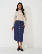 Load image into Gallery viewer, Crew Clothing Denim Midi Skirt -DENIM
