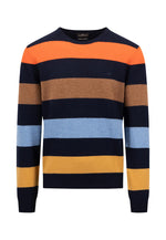 Load image into Gallery viewer, Fynch Hatton Cashmere and Wool Sweater Navy Multi Stripe
