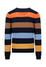 Load image into Gallery viewer, Fynch Hatton Cashmere and Wool Sweater Navy Multi Stripe
