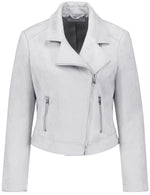 Load image into Gallery viewer, Gerry Weber Faux Suede Biker Blazer Silver
