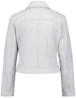 Load image into Gallery viewer, Gerry Weber Faux Suede Biker Blazer Silver
