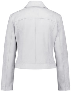 Gerry Weber Faux Suede Biker Blazer Silver