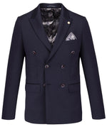 Load image into Gallery viewer, Guide London Double Breasted Twill Blazer Navy
