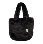 Load image into Gallery viewer, Franchetti Bond Faux Fur Handbag Black
