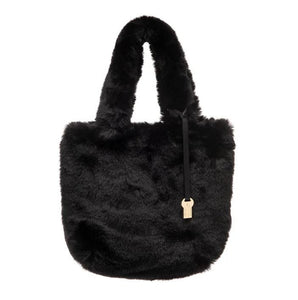 Franchetti Bond Faux Fur Handbag Black