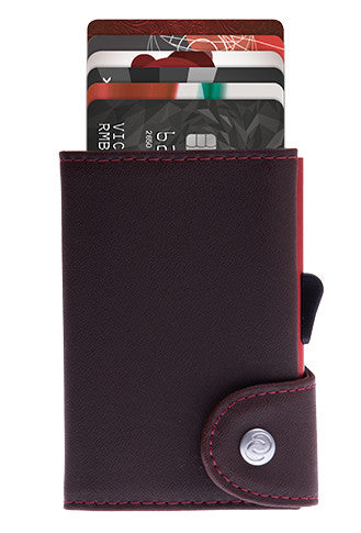 C-Secure Single Wallet Auburn Coral Red