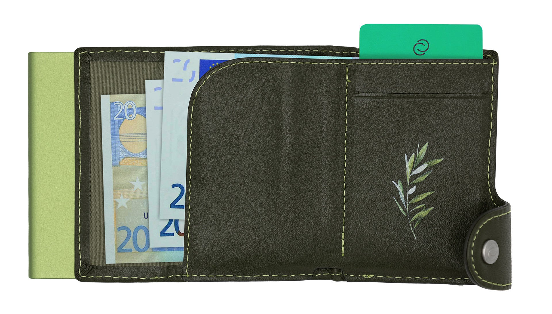 C-Secure Single Wallet Olive Green