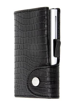 Croco Black Single Wallet