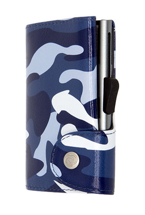 Blue Camo Print Single Wallet