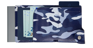 Blue Camo Print Single Wallet